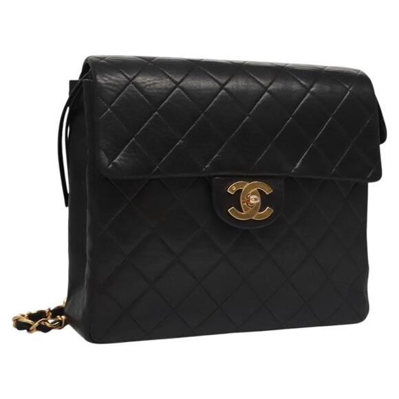 CHANEL Matelasse Chain Backpack Lamb Skin Black CC - Picture 1 of 16